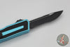 Microtech Scarab II- Single Edge- Turquoise Handle- Black Part Serrated Edge Blade 1278-2 TQ