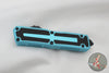 Microtech Scarab II- Single Edge- Turquoise Handle- Black Part Serrated Edge Blade 1278-2 TQ