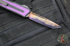 Microtech Scarab II- Tanto Edge- Black Handle- Purple Stingray Inlay- Blued Baker Forge Coppermai Damascus Blade 1279-16 MS3 v2