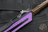Microtech Scarab II- Tanto Edge- Black Handle- Purple Stingray Inlay- Blued Baker Forge Coppermai Damascus Blade 1279-16 MS3 v2