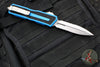 Microtech Scarab II- Double Edge- Blue Handle- Stonewash Part Serrated Edge Blade 1280-11 BL