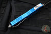 Microtech Scarab II- Double Edge- Blue Handle- Stonewash Part Serrated Edge Blade 1280-11 BL