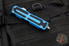 Microtech Scarab II- Double Edge- Blue Handle- Stonewash Part Serrated Edge Blade 1280-11 BL