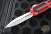 Microtech Scarab II- Double Edge- Red Handle- Stonewash Part Serrated Edge Blade 1280-11 RD