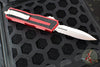 Microtech Scarab II- Double Edge- Red Handle- Stonewash Part Serrated Edge Blade 1280-11 RD