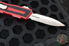 Microtech Scarab II- Double Edge- Red Handle- Stonewash Part Serrated Edge Blade 1280-11 RD