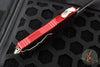 Microtech Scarab II- Double Edge- Red Handle- Stonewash Part Serrated Edge Blade 1280-11 RD