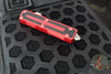 Microtech Scarab II- Double Edge- Red Handle- Stonewash Part Serrated Edge Blade 1280-11 RD