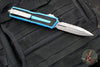 Microtech Scarab II- Double Edge- Blue Handle- Apocalyptic Full Serrated Edge Blade 1280-12 APBL