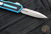 Microtech Scarab II- Double Edge- Blue Handle- Apocalyptic Full Serrated Edge Blade 1280-12 APBL