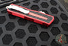Microtech Scarab II- Double Edge- Red Handle- Apocalyptic Full Serrated Edge Blade 1280-12 APRD