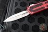 Microtech Scarab II- Double Edge- Red Handle- Stonewash Full Serrated Edge Blade 1280-12 RD