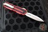 Microtech Scarab II- Double Edge- Red Handle- Stonewash Full Serrated Edge Blade 1280-12 RD