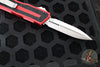 Microtech Scarab II- Double Edge- Red Handle- Stonewash Full Serrated Edge Blade 1280-12 RD