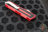 Microtech Scarab II- Double Edge- Red Handle- Stonewash Full Serrated Edge Blade 1280-12 RD