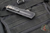 Microtech Scarab II 2024- Double Edge- Black Handle- Stingray Inlay- Baker Forge Coppermai Damascus Blade 1280-16 MS1 V2