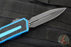 Microtech Scarab II- Gen III- Double Edge- Blue Handle- Black Plain Edge Blade 1280-1 BL