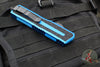 Microtech Scarab II- Gen III- Double Edge- Blue Handle- Black Plain Edge Blade 1280-1 BL