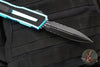 Microtech Scarab II- Gen III- Double Edge- Turquoise Handle- Black Part Serrated Edge Blade 1280-2 TQ