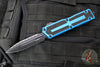 Microtech Scarab II- Gen III- Double Edge- Blue Handle- Black Full Serrated Edge Blade 1280-3 BL