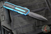 Microtech Scarab II- Gen III- Double Edge- Blue Handle- Black Full Serrated Edge Blade 1280-3 BL