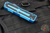 Microtech Scarab II- Gen III- Double Edge- Blue Handle- Black Full Serrated Edge Blade 1280-3 BL