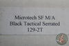 Vintage 2011 Microtech Select Fire- Manual- Tactical- Black Handle- Black Part Serrated Blade 129-2 T