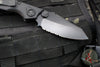 Vintage 2011 Microtech Select Fire- Manual- Tactical- Black Handle- Black Part Serrated Blade 129-2 T