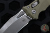 Microtech Knives- Amphibian Ram-Lok Folder- Fluted OD Green G-10 Handle- Apocalyptic Finished Blade 137RL-10 APFLGTOD