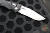 Microtech Knives- Amphibian Ram-Lok Folder- Fluted Black Aluminum Handle- Stonewash Plain Edge Blade 137RL-10 FL