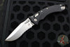 Microtech Knives- Amphibian Ram-Lok Folder- Fluted Black Aluminum Handle- Stonewash Part Serrated Edge Blade 137RL-11 FL