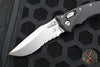 Microtech Knives- Amphibian Ram-Lok Folder- Fluted Black Aluminum Handle- Stonewash Part Serrated Edge Blade 137RL-11 FL