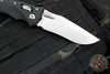 Microtech Knives- Amphibian Ram-Lok Folder- Fluted Black G-10 Handle- Stonewash Plain Edge Blade 137RL-10 FLGTBK