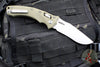 Microtech Knives- Amphibian Ram-Lok Folder- Fluted OD Green G-10 Handle- Stonewash Plain Edge Blade 137RL-10 FLGTOD