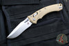 Microtech Knives- Amphibian Ram-Lok Folder- Fluted Tan G-10 Handle- Stonewash Plain Edge Blade 137RL-10 FLGTTA
