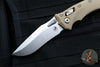 Microtech Knives- Amphibian Ram-Lok Folder- Fluted Tan G-10 Handle- Stonewash Plain Edge Blade 137RL-10 FLGTTA