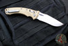 Microtech Knives- Amphibian Ram-Lok Folder- Fluted Tan G-10 Handle- Stonewash Plain Edge Blade 137RL-10 FLGTTA