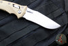 Microtech Knives- Amphibian Ram-Lok Folder- Fluted Tan G-10 Handle- Stonewash Plain Edge Blade 137RL-10 FLGTTA