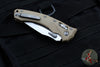 Microtech Knives- Amphibian Ram-Lok Folder- Fluted Tan G-10 Handle- Stonewash Plain Edge Blade 137RL-10 FLGTTA