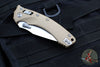 Microtech Knives- Amphibian Ram-Lok Folder- Fluted Tan G-10 Handle- Stonewash Plain Edge Blade 137RL-10 FLGTTA