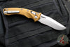 Microtech Knives- Amphibian Ram-Lok Folder- Fluted Tan Aluminum Handle- Stonewash Plain Edge Blade 137RL-10 FLTA