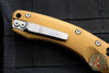 Microtech Knives- Amphibian Ram-Lok Folder- Fluted Tan Aluminum Handle- Stonewash Plain Edge Blade 137RL-10 FLTA