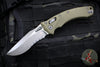 Microtech Knives- Amphibian Ram-Lok Folder- Fluted OD Green G-10 Handle- Apocalyptic Part Serrated Edge Blade 137RL-11 APFLGTOD