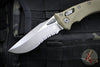 Microtech Knives- Amphibian Ram-Lok Folder- Fluted OD Green G-10 Handle- Apocalyptic Part Serrated Edge Blade 137RL-11 APFLGTOD