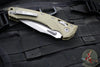 Microtech Knives- Amphibian Ram-Lok Folder- Fluted OD Green G-10 Handle- Apocalyptic Part Serrated Edge Blade 137RL-11 APFLGTOD