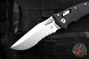 Microtech Knives- Amphibian Ram-Lok Folder- Fluted Black G-10 Handle- Stonewash Part Serrated Blade 137RL-11 FLGTBK