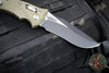 Microtech Knives- Amphibian Ram-Lok Folder- Fluted OD Green G-10 Handle- Black Plain Edge Blade 137RL-1 FLGTOD