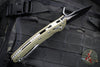 Microtech Knives- Amphibian Ram-Lok Folder- Fluted OD Green G-10 Handle- Black Plain Edge Blade 137RL-1 FLGTOD