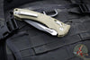 Microtech Knives- Amphibian Ram-Lok Folder- Fluted OD Green G-10 Handle- Black Plain Edge Blade 137RL-1 FLGTOD