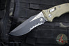 Microtech Knives- Amphibian Ram-Lok Folder- Fluted OD Green G-10 Handle- Black Part Serrated Edge Blade 137RL-2 FLGTOD